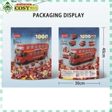 Bộ xếp hình lắp ghép 1000 chi tiết xe bus hai tầng 6 trong 1 với nhiều chi tiết, mẫu ghép khác nhau cho bé