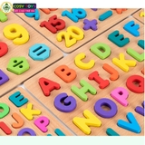 Đồ chơi bảng số từ 1 đến 20 và bảng chữ cái alphane bằng gỗ kích thích sáng tạo và tư duy cho bé