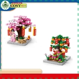 Đồ chơi lắp ghép xếp hình cây đào quất ngày tết với 163 chi tiết cho bé