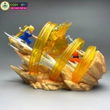 Mô hình DragonBall Goku đại chiến Vegeta Majin - cao 17cm - ngang 25cm - nặng 400gram - phụ kiện : có đèn LED - Dragon Ball