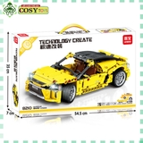Đồ chơi lắp ghép xếp hình lắp ráp xe đua thể thao màu vàng với 434 chi tiết