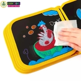 Sổ vẽ viết tự xóa chất liệu Graffiti phát sáng có tặng kèm bút và giấy lau (10 trang + 6 bút màu)