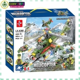Đồ chơi lắp ghép xếp hình trực thăng chiến đấu 8 trong 1 với 514 chi tiết cho bé