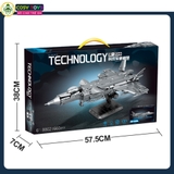 Đồ chơi lắp ghép xếp hình máy bay tiêm kích vũ trang màu đen cực đẹp kèm giá đỡ với 660 mảnh ghép