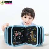 Sổ vẽ viết tự xóa chất liệu Graffiti phát sáng có tặng kèm bút và giấy lau (10 trang + 6 bút màu)