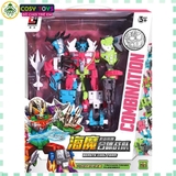 Đồ chơi robot quái thú hồng lắp ghép từ 6 robot thú cho bé