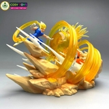 Mô hình DragonBall Goku đại chiến Vegeta Majin - cao 17cm - ngang 25cm - nặng 400gram - phụ kiện : có đèn LED - Dragon Ball
