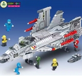 Đồ chơi lắp ghép xếp hình máy bay tiêm kích phản lực J15- Flying Shark hộp lớn to đại với 1010 mảnh ghép