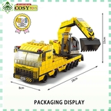 Bộ xếp hình lắp ghép 1000 chi tiết xe cẩu công trường 6 trong 1 với nhiều chi tiết, mẫu ghép khác nhau cho bé