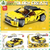 Đồ chơi lắp ghép xếp hình lắp ráp xe đua thể thao màu vàng với 434 chi tiết