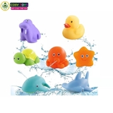 Đồ chơi nhà tắm các con vật phun nước và vợt hoạt hình vui nhộn cho bé vui tắm mỗi ngày