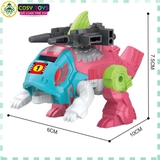 Đồ chơi robot quái thú hồng lắp ghép từ 6 robot thú cho bé