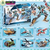 Đồ chơi xếp hình lắp ráp robot siêu nhân 6 trong 1 với 513 mảnh ghép