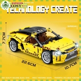 Đồ chơi lắp ghép xếp hình lắp ráp xe đua thể thao màu vàng với 434 chi tiết