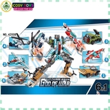 Đồ chơi xếp hình lắp ráp robot siêu nhân 6 trong 1 với 513 mảnh ghép