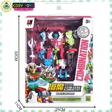 Đồ chơi robot quái thú hồng lắp ghép từ 6 robot thú cho bé