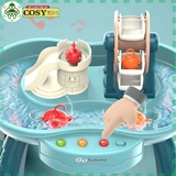 Đồ chơi câu cá dưới nước có cầu quay và tháp cầu trượt, có đèn và nhạc cho bé