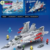 Đồ chơi lắp ghép xếp hình máy bay tiêm kích phản lực J15- Flying Shark hộp lớn to đại với 1010 mảnh ghép