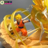 Mô hình DragonBall Goku đại chiến Vegeta Majin - cao 17cm - ngang 25cm - nặng 400gram - phụ kiện : có đèn LED - Dragon Ball