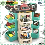 Bộ đồ chơi siêu thị cỡ lớn với hơn 47 chi tiết cùng với xe đẩy hàng cho bé