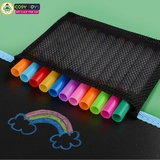 Sổ vẽ viết tự xóa chất liệu Graffiti phát sáng có tặng kèm bút và giấy lau (10 trang + 6 bút màu)