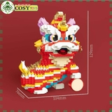 Đồ chơi lắp ghép xếp hình chú lân đỏ ngày tết với 1359 chi tiết cho bé