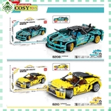 Đồ chơi lắp ghép xếp hình lắp ráp xe đua thể thao màu vàng với 434 chi tiết