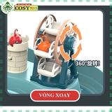 Đồ chơi câu cá dưới nước có cầu quay và tháp cầu trượt, có đèn và nhạc cho bé