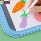 Sổ vẽ viết tự xóa chất liệu Graffiti phát sáng có tặng kèm bút và giấy lau (10 trang + 6 bút màu)