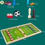 Bộ cờ 3 trong 1 bằng gỗ gồm bàn bóng đá, bàn cờ vua và bàn cờ cá ngựa cho bé