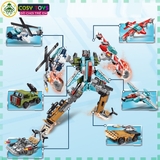 Đồ chơi xếp hình lắp ráp robot siêu nhân 6 trong 1 với 513 mảnh ghép