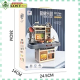 Đồ chơi mô hình nhà bếp với các đồ dùng nấu ăn, bếp nướng, lò vi sóng...kèm hiệu ứng đèn nhạc cho bé khi chơi