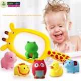 Đồ chơi nhà tắm các con vật phun nước và vợt hoạt hình vui nhộn cho bé vui tắm mỗi ngày