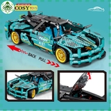 Đồ chơi lắp ghép xếp hình lắp ráp xe đua thể thao màu xanh với 462 chi tiết