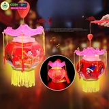 Đồ chơi lồng đèn trung thu mái đình cỡ lớn có nhạc và đèn nhiều mẫu cho bé