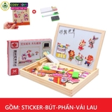 Đồ chơi bảng gỗ ghép nam châm hai mặt nhiều chủ đề cho bé