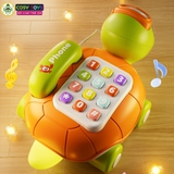 Xe kéo điện thoại bàn quay số con rùa mẫu mới có nhạc và dây kéo cho bé từ 3 tuổi