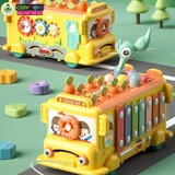 Đồ chơi xe đa năng đập chuột và thả hình khối vận động mẫu mới cho bé
