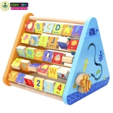 Đồ chơi tam giác trí tuệ bằng gỗ với nhiều kiểu chơi kích thích sáng tạo và tư duy cho bé