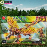 Đồ chơi lắp ghép xếp hình mô hình rồng lửa đỏ và rồng nước xanh ninja với 315 - 319 chi tiết