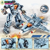 Đồ chơi lắp ghép xếp hình 2 trong 1 xe tăng, máy bay, trực thăng và mô tô biến hình thành robot cỡ lớn với hơn 946 - 1326 - 919 - 933 chi tiết