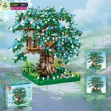 Đồ chơi lắp ghép xếp hình cây hoa anh đào đủ màu sắc với 2000 chi tiết