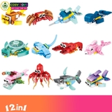 Đồ chơi xếp hình lắp ghép các mẫu sinh vật biển nhỏ từ 19-36 mảnh ghép cho bé