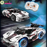 Đồ chơi xếp hình lắp ghép mô hình xe thể thao F1 cao cấp mẫu mới màu trắng có động cơ điều khiển từ xa với 310 chi tiết cho bé