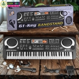 Đàn piano cỡ lớn với 61 phím chức năng kèm micro cho bé