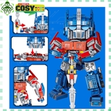 Đồ chơi lắp ghép xếp hình robot biến hình Optimus Prime xanh với 478 mảnh ghép, mẫu robot lớn, có cử động được và nhiều chi tiết cho bé