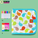 Sổ vẽ viết tự xóa chất liệu Graffiti phát sáng có tặng kèm bút và giấy lau (10 trang + 6 bút màu)