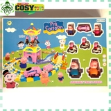 Hộp đồ chơi lắp ráp đường ray ô tô mô hình heo Pe.pp.a