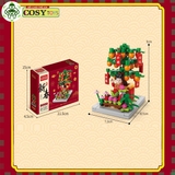 Đồ chơi lắp ghép xếp hình cây đào quất ngày tết với 163 chi tiết cho bé