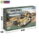 Đồ chơi lắp ghép xếp hình 8 trong 1 với xe tăng biến hình mẫu lớn với hơn 950 chi tiết